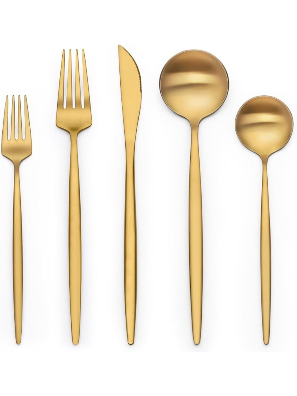 40-Piece Gold & Silver Flatware Set for 8, Stainless Steel Cutlery Utensils